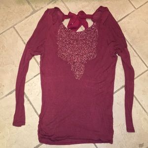 Maroon long sleeve shirt